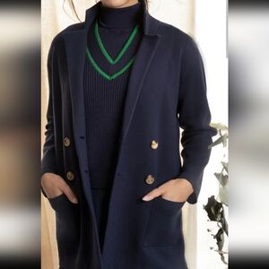 NWT Mun Fashion Double Breasted Navy Blazer XXS